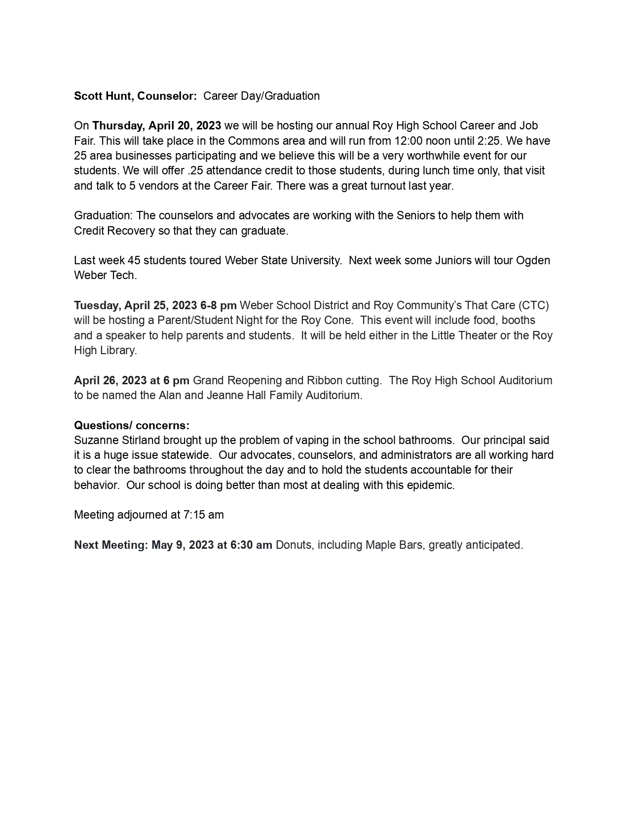April 18 2023 Roy High Community Council Notes page 0002